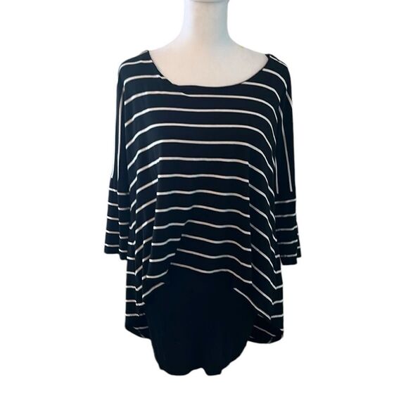 White House Black Market szXS black & white stripped long sleeve mini dress EUC - Picture 1 of 11